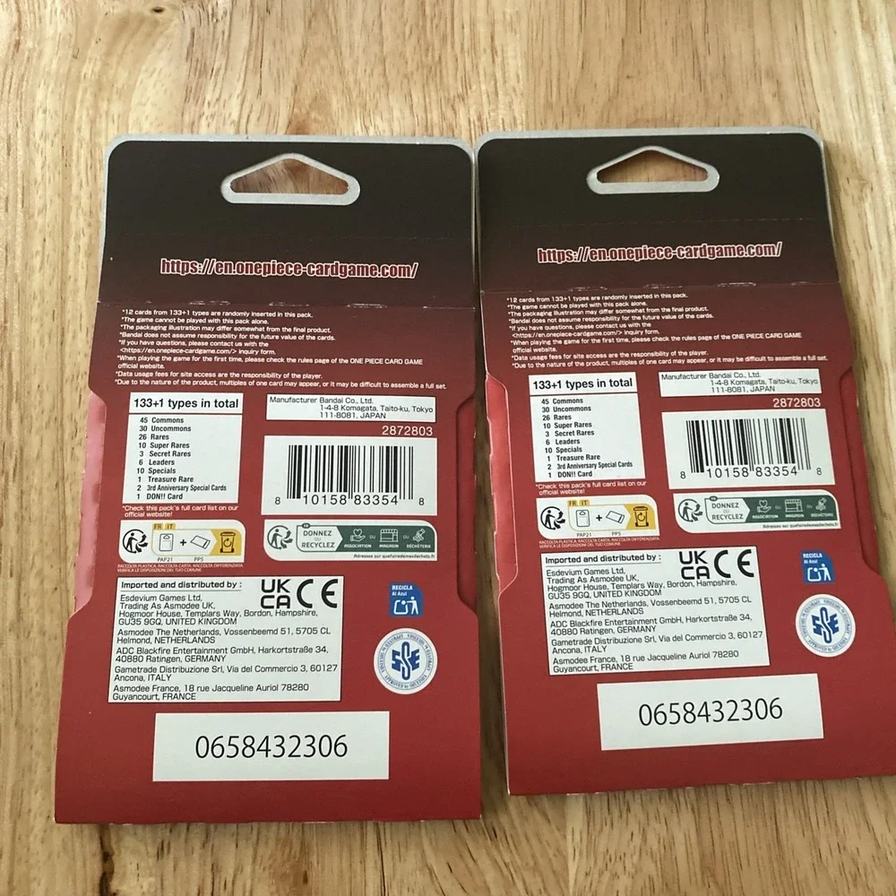 2x ENGLISH ONE PIECE Carrying On His Will Sleeved Booster Pack - OP-13